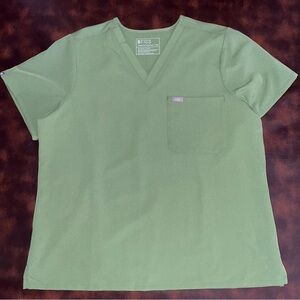 FIGS Women’s V Neck Catarina One Pocket Scrub Top Fern Barely Worn Nurse SZ XXL